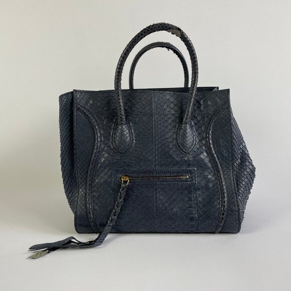 Celine Black Python Medium Phantom Luggage Tote - Picture 1 of 15